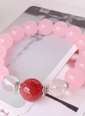 天然红玛瑙水晶手链包邮