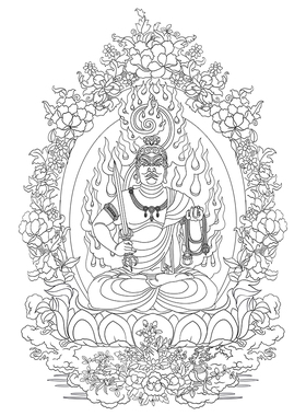 进口纯棉DIY唐卡描金禅意线稿