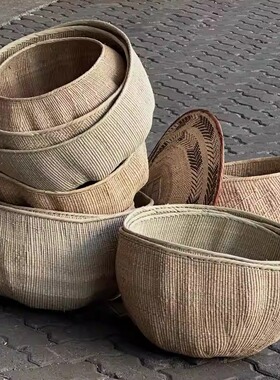 津巴布韦手工草编家具家装摆件