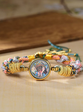 新款扎基拉姆唐卡手绳手工棉绳编织藏式唐卡男女招财手链七夕礼物