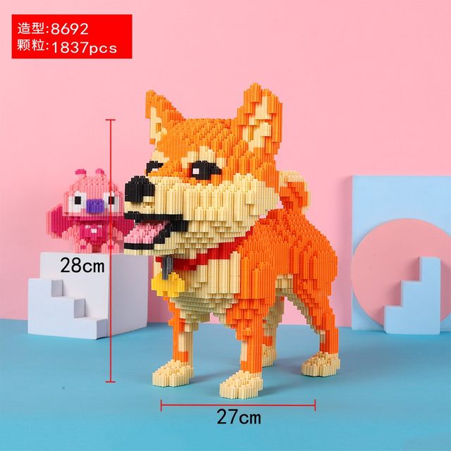 Husky Mike Shiba Inu Building Blocks Adult Decompression Ornament