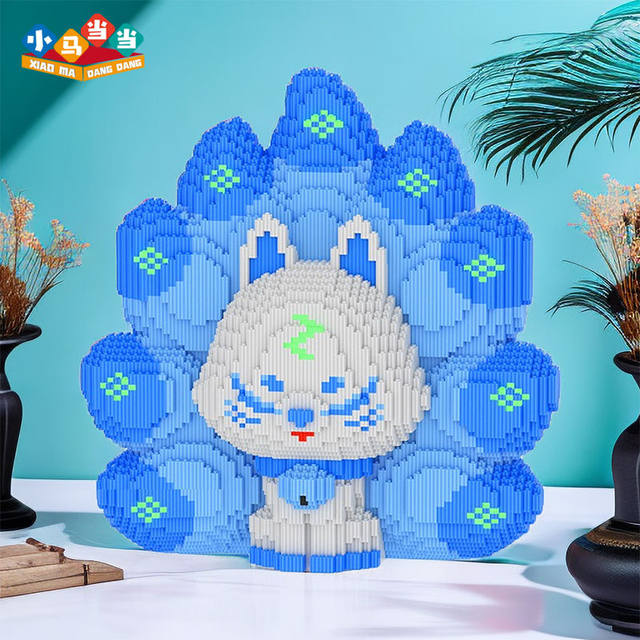 Nine-tailed fox building blocks living room decoration gift toy