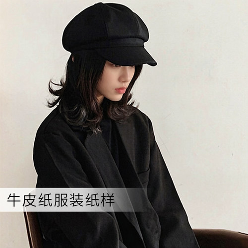 沪小鹿服装裁剪纸样秋冬复古羊毛呢贝雷帽画家帽20P001 - 图0