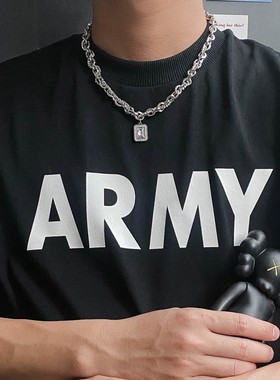 冷淡风冰糖字母男卫衣项链女小众