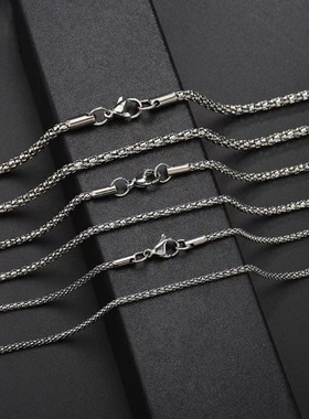 复古时尚简约玉米链灯笼链钛钢