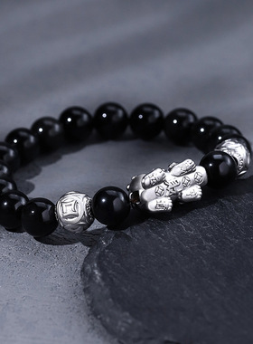 新款貔貅霸气手链黑曜石