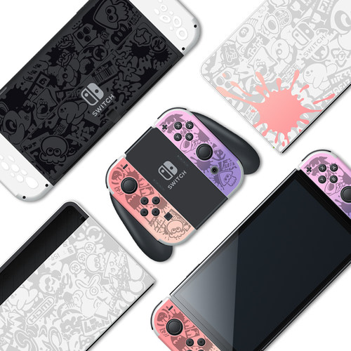 适用Switch贴纸SwitchOLE贴膜喷射战士3限定保护痛配件猫爪摇杆帽 - 图2