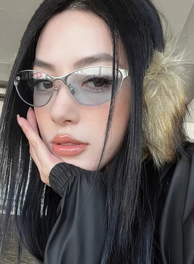 遮阳猫眼复古辣妹女凹造型墨镜