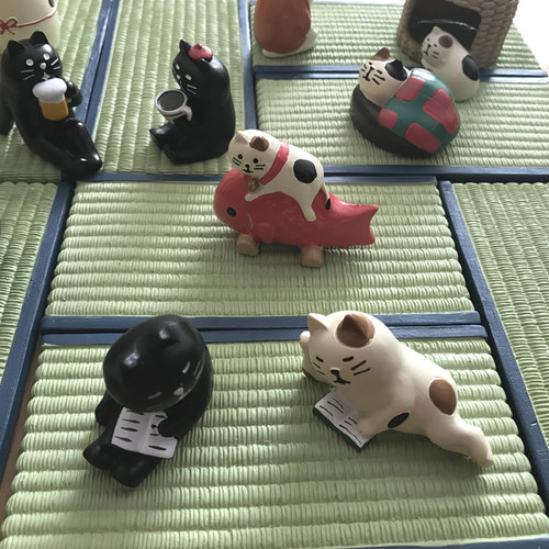 日式zakka创意可爱猫树脂摆件迷你桌面摆件场景微景观 - 图0
