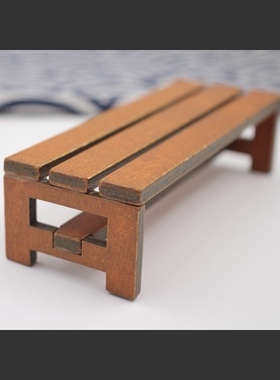 圣诞风格复古日式原木质娃娃屋微缩景观家具桌面迷你小摆件装饰品