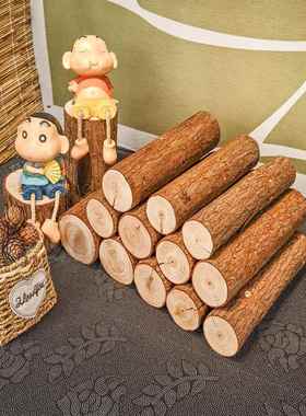 壁炉装饰木头实木树桩摆件圆木桩原木小木桩木材木柴围栏木头栅栏