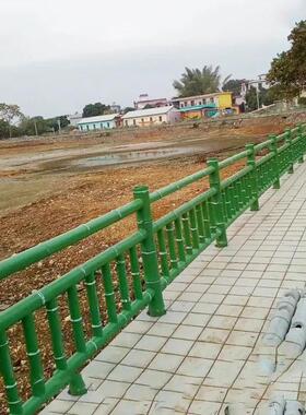 水泥仿竹护栏钢筋混凝土公园隔离栏景观河道防护栏水库景区围栏