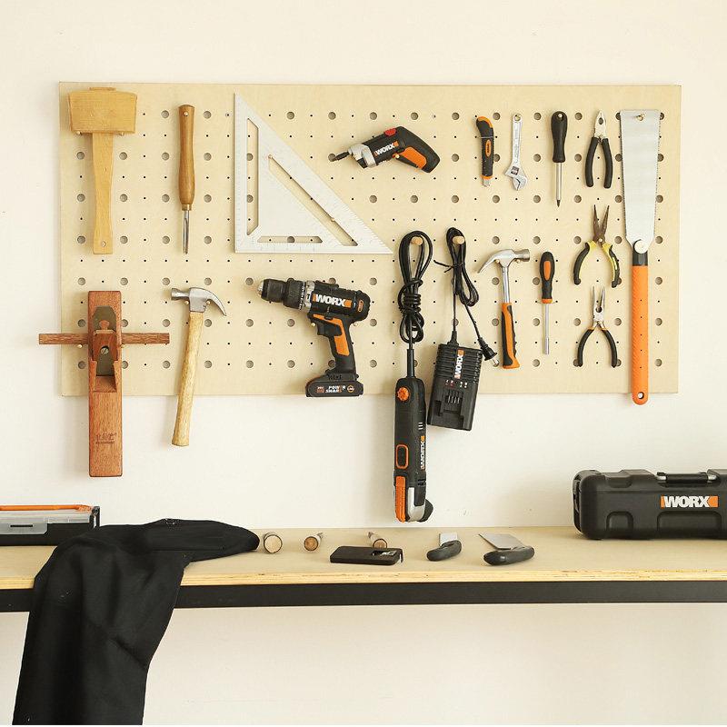 Wooden hole board custom-made tools wall home storage entrance entrance hole board Nordic wall shelf