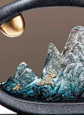 新款新中式摆迎客松花瓶件客厅电视架柜博古装饰品办公新室乔迁居