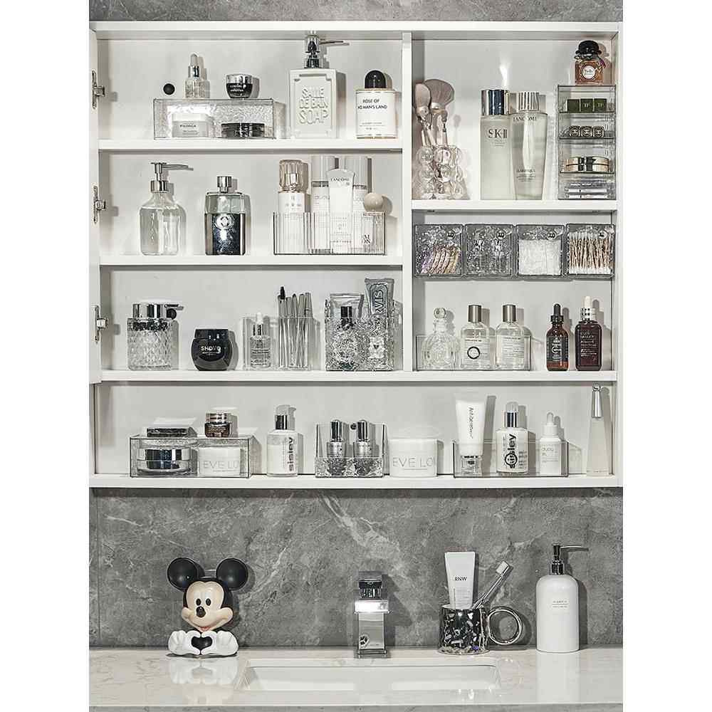 化妆棉收纳盒卫生间镜柜里洗脸巾整理盒壁挂透明棉签盒口红置物架,淘宝优惠券,粉丝福利购,淘宝优惠卷