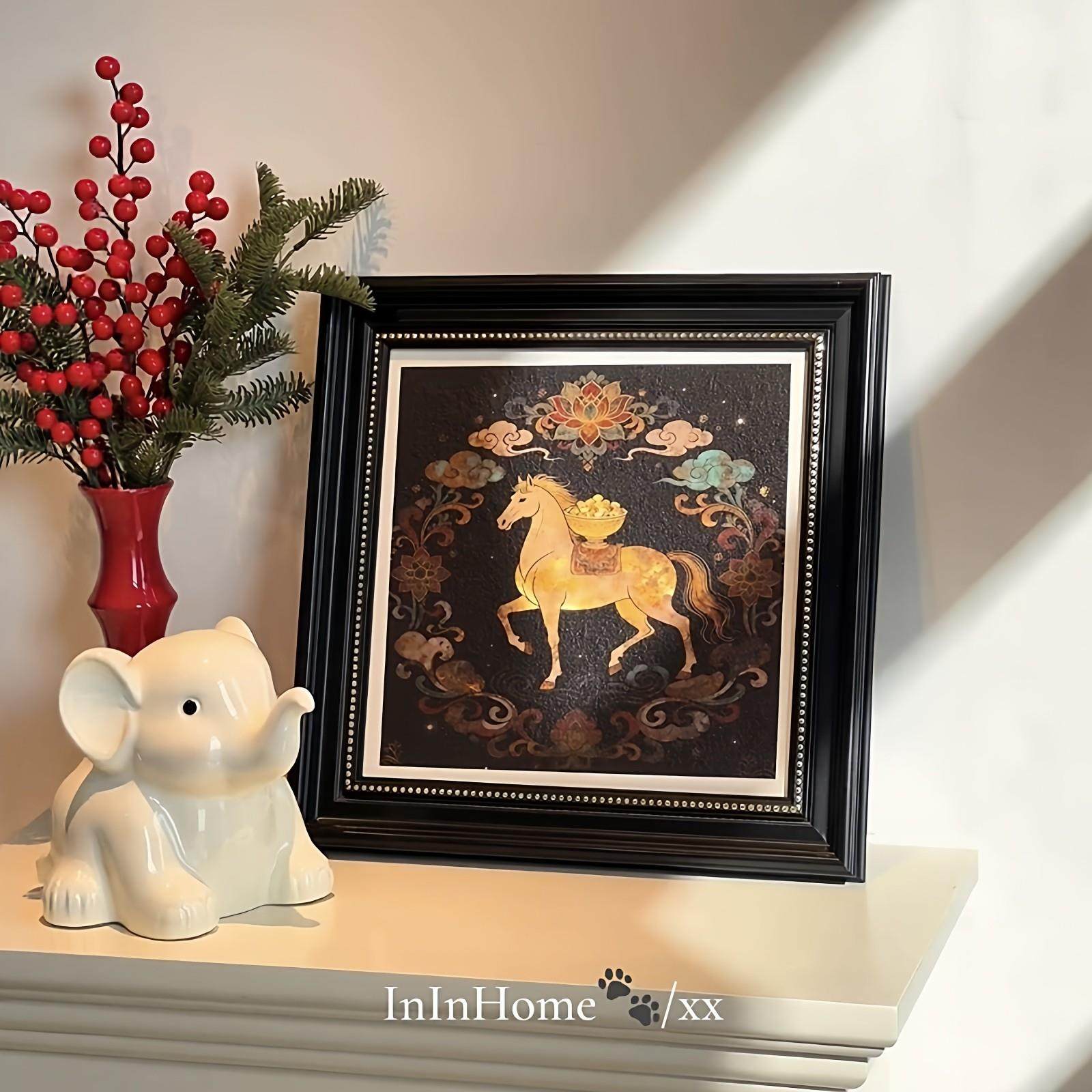 2026马年装饰画摆件客厅沙发挂画桌面装饰相框摆台新中式装饰品,淘宝优惠券,粉丝福利购,淘宝优惠卷