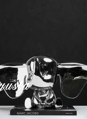 卡通简约可爱动物小飞象摆件样板间客厅玄关柜电视柜别墅软装饰品