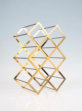 样板房软装摆件金属工艺品红酒架子餐边柜摆设餐桌摆件红酒架软装