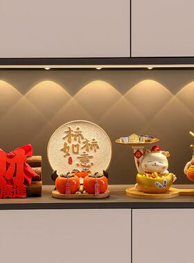 入招财猫bjzh163匙收纳托盘钥置物架摆件玄客厅关装饰品家居户乔