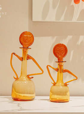 晶淳 麦田守望者 现代艺术个性装饰摆件 人工吹制样板间工艺品