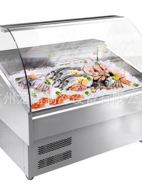 商用卧式海鲜展示柜保鲜冷藏冷冻大冰箱鲜鱼售卖柜