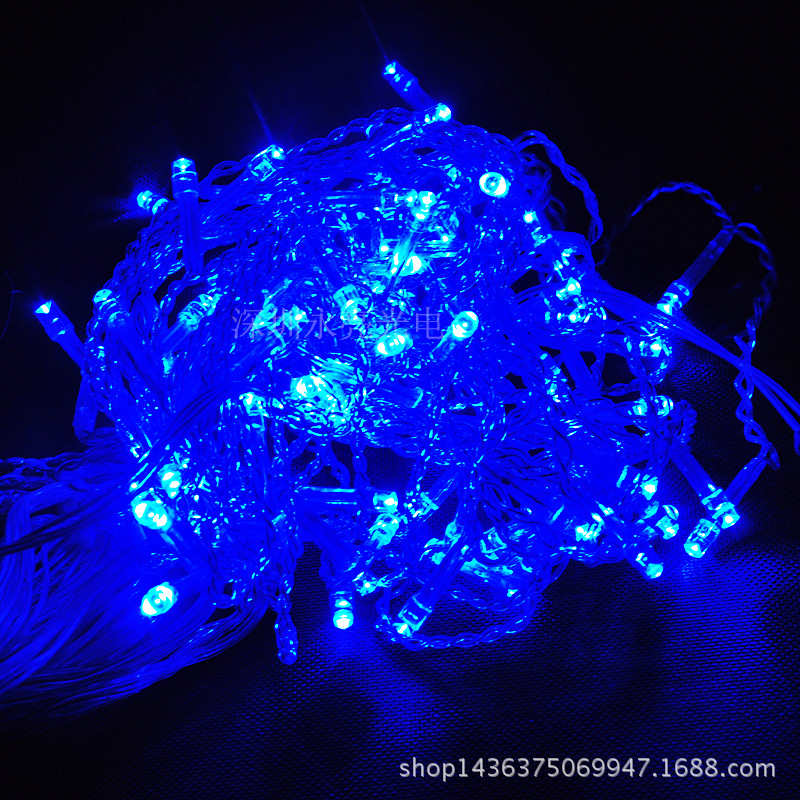 4米96LED蓝色冰条灯 窗帘流水灯 下垂彩灯节日灯串 橱窗装饰圣诞 - 图1