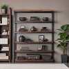Retro industrial style storage rack kitchen iron solid wood retro bookshelf floor-standing bookcase display rack Nordic multi-layer rack