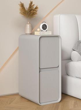 轻奢实木床头柜奶油风简约现代小型家用卧室床边柜20cm夹缝超窄柜