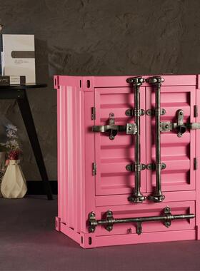 工业装箱集摆ys371创意餐件厅酒柜储物柜复古铁艺收纳柜家居风软