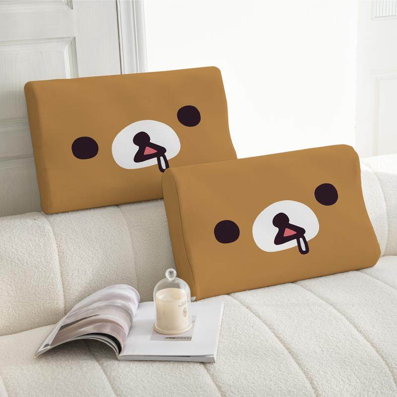 卡通轻松熊牛奶绒乳胶枕套40*60儿童30*50乳胶枕四季通用可拆洗,淘宝优惠券,粉丝福利购,淘宝优惠卷
