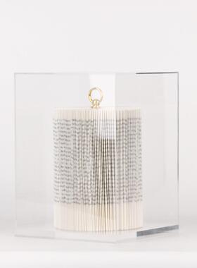 现代新中式创意折纸艺摆件样板间客厅样品屋展示中心隔断层设计师