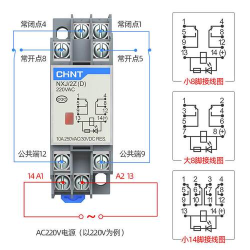 正泰小型中间继电器NXJ/2ZH4Z(D)8脚14脚12V24V220V电磁继电器 - 图0
