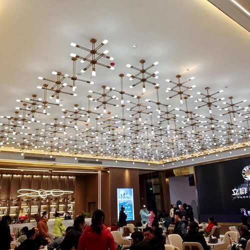工程宴会厅餐厅大堂灯饰灯具吊灯前台酒店售楼部灯咖啡厅吊灯沙盘 - 图3