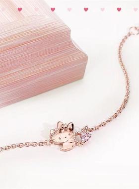 新品Hello Kitty 50th系列-凯蒂猫水晶锆石手链卡通可爱生日礼物