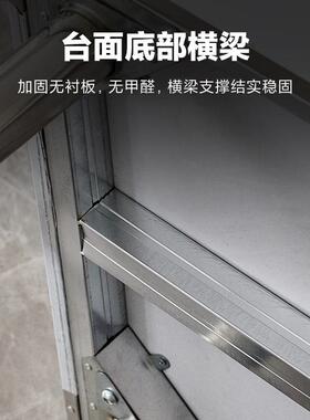 跨境不锈钢移动式工作台带背板轮子操作台工作桌打荷台打包装台面