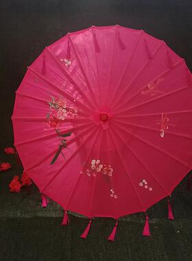 结婚用红伞新中式风舞蹈伞绸布伞装饰古风女江南汉服伞大道具花伞