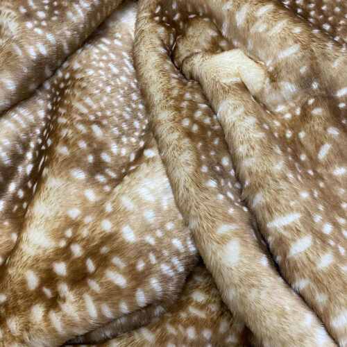 鹿点奶牛纹绒 鹿纹斑点仿兔毛 鹿纹印花 服装鞋材座垫箱包面料 - 图2