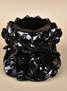水晶球底座黑色莲花树脂摆件跨境万圣节装饰品工艺品展示台架