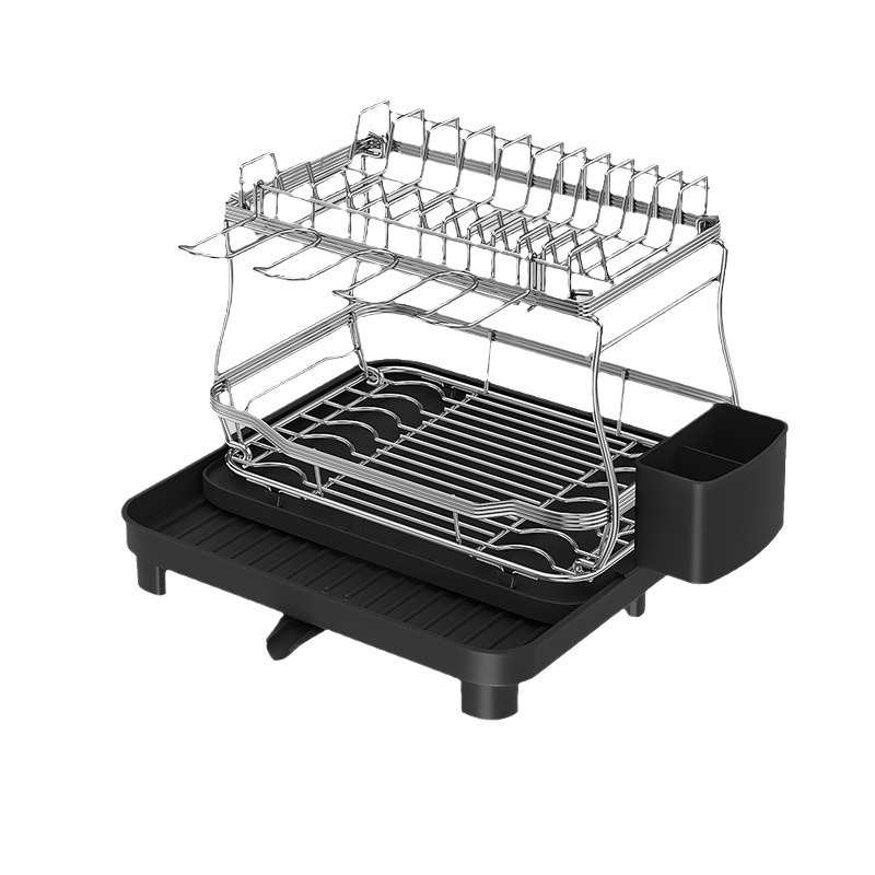 厨房多用途家用台面沥水收纳置物架碗碟筷架免打孔伸缩水盘碗碟架 - 图3