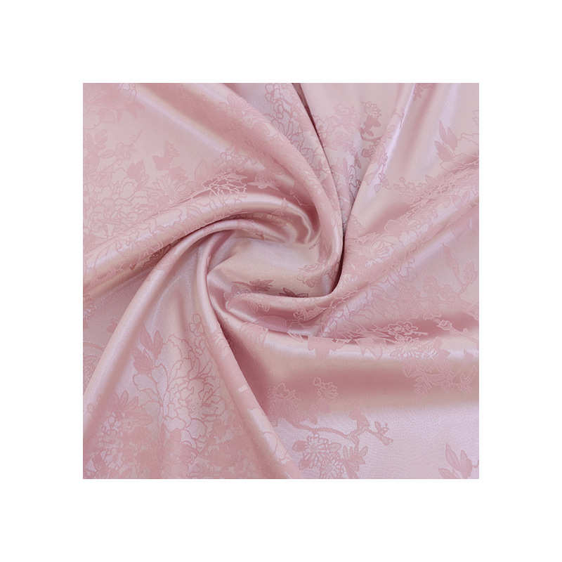 新款仿真丝汉服提花国风弹力色丁藤花提花布连衣裙里布缎面面料 - 图3