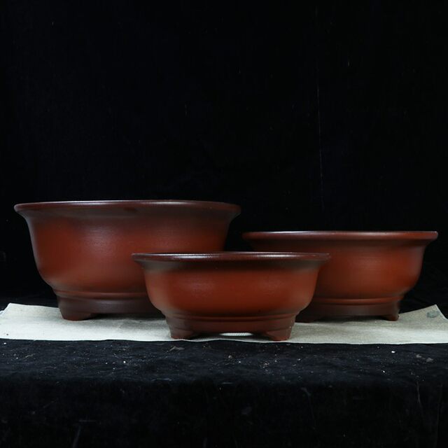 Yixing purple sand large-diameter tree pot old pile green plant breathable round clearance special extra large special ceramic pot