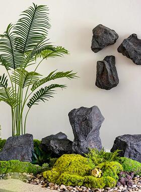 泡沫彷真假石头室内造景PU景观石摄影道具创意假山装饰婚庆摆件