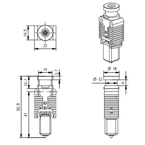 3D打印机升级挤出头热端喷头Ender 3/VORON2.4改竹子头高速套件 - 图2