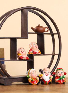 创意小摆件中式寿星财神客厅玄关电视柜酒柜装饰工艺礼品摆饰家居