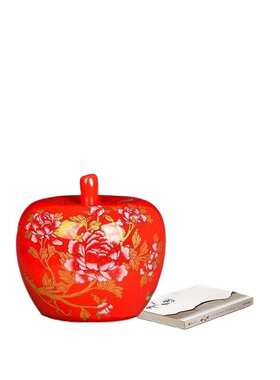 景德镇陶瓷器中国红色花瓶插花器家居客厅小瓷瓶摆件结婚装饰品h1