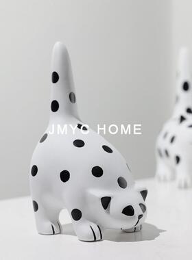 卡通可爱儿童房LLC间物动摆件猫咪装饰品树脂工艺品电柜床软视头