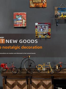 覆古铁自行车自行车模型饰品酒吧、商场、商店、餐厅、客厅怀旧软