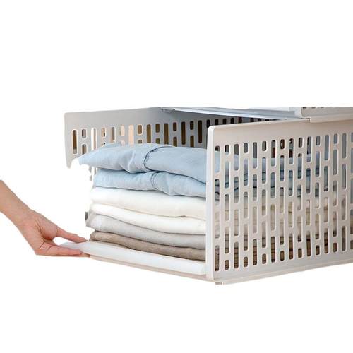 衣柜拉篮收纳架多层理箱抽式分层屉隔板家用卧室隔断日用百货LKQ - 图3