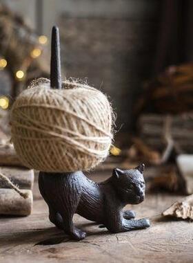 北欧简约复古麻绳架猫BMT咪小鸟缝厅纫机装饰复园古杂货花庭客院