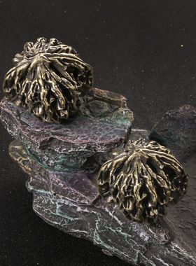 复古黄铜实心大号核桃手把件把玩文玩配件可加扣做挂件铜器工艺品